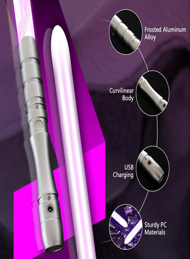 YDDSABER Dueling Lightsaber for Adults,Rechargeable Metal Hilt,4 Modes & Sounds Light Saber,Age 5 6 7 8 9 10 11 12 13 Toys for Kids,Cosplay,Family Days,Brithday Gift (Pinkish-Purple) - Image 4